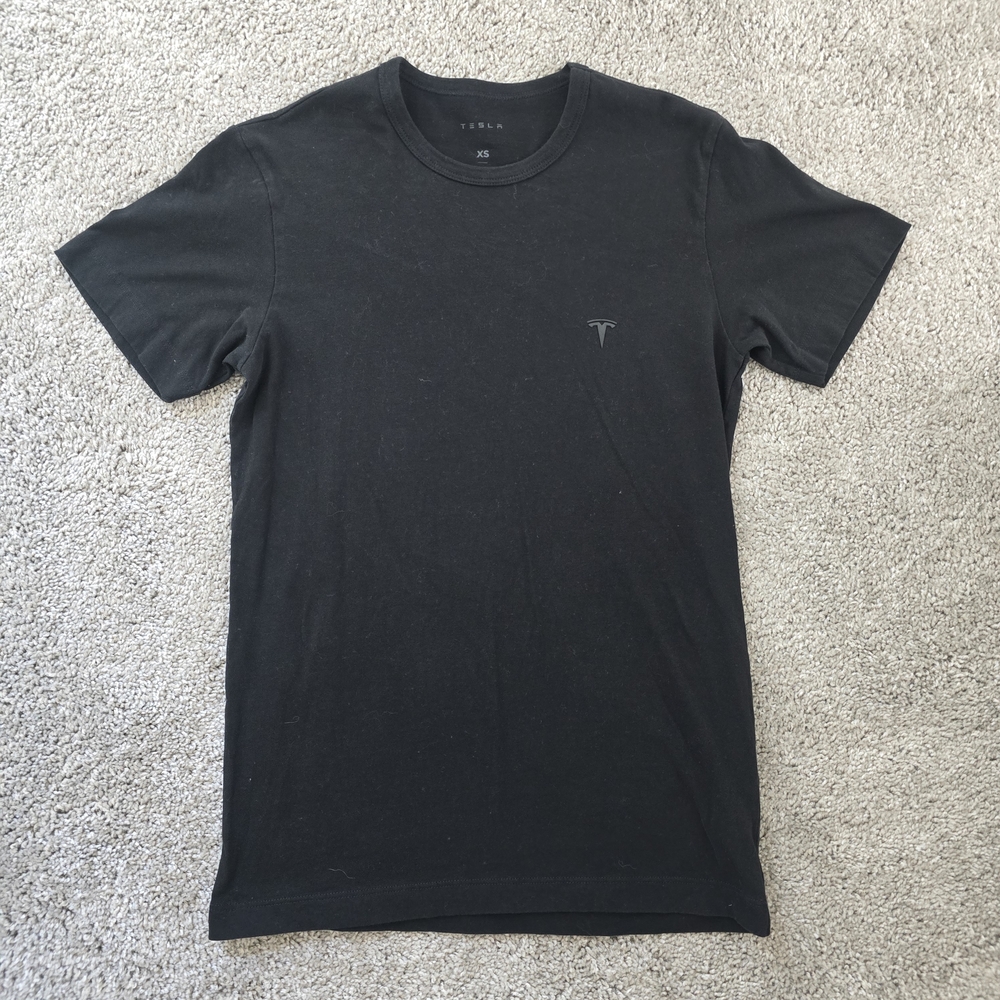 Tesla Men's Black Logo Crew Neck T-Shirt - Picture 2 of 3